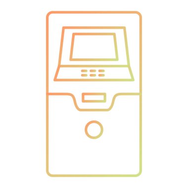 ATM 'de. Web simgesi basit illüstrasyon