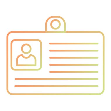 Kimlik kartı simgesi, vektör illüstrasyonu