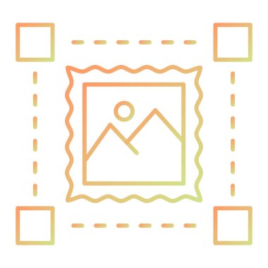 fotoğraf satırı simgesi, vektör illüstrasyonu