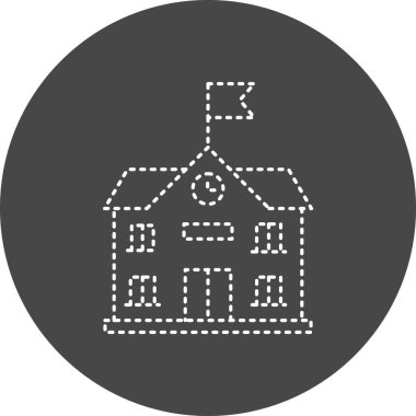 School, web icon, vector illustration