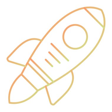 Moda biçimi izole edilmiş arkaplanda roket simgesi