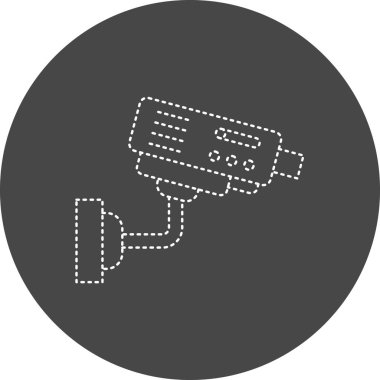 Güvenlik kamerası ikon vektörü. İnce çizgi işareti. izole edilmiş sınır sembolü çizimi