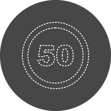 Hız sınırı 50 simgesi, vektör illüstrasyonu