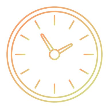 Beyaz arkaplanda izole edilmiş düz stil saat simgesi. zaman sembolü