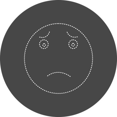 vector illustration of Worried face