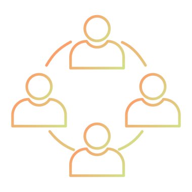 Bir grup insanın vektör çizimi