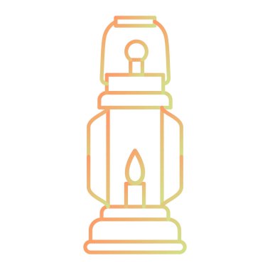 Mum lambası ikonu. Web için fener vektör simgelerinin özet çizimi