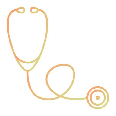 Steteskop ikonu. Tıbbi sağlık hizmetleri vektör illüstrasyon sembolünü özetle.