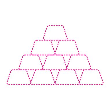 Beyaz arkaplanda altın külçeleri simgesi. vektör illüstrasyonu