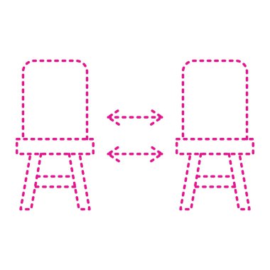 wooden frame with chair and blackboard line style icon design, space element vector illustration