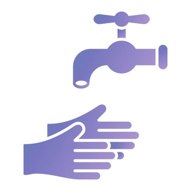 hand wash water tap vector icon