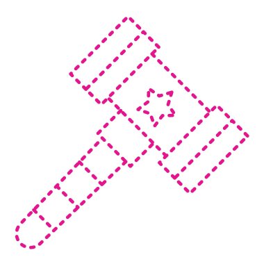 judge bat icon. cartoon of usa old wooden gavel vector illustration isolated on white background