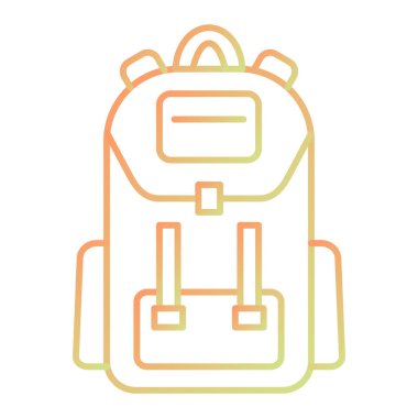 Sırt çantası simgesi. Okul çantası tasarımı. vektör illüstrasyonu