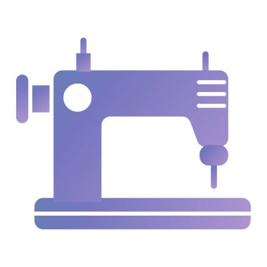 Dikiş makinesi simgesi. Web için eski daktilo vektör simgelerinin basit çizimi