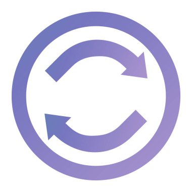 refresh vector icon. style is bicolor flat symbol, blue and white colors, rounded angles, green background