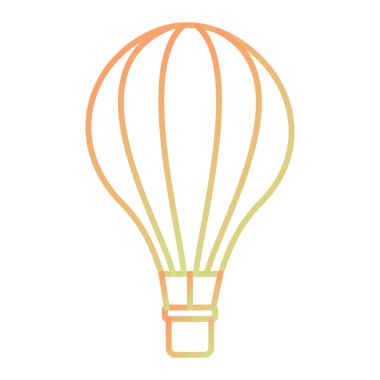 Sıcak hava balonu ikonu. Web için aerostat vektör simgelerinin özet çizimi