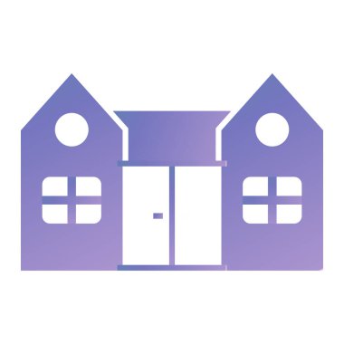 Ev binası ikonu. vektör illüstrasyonu