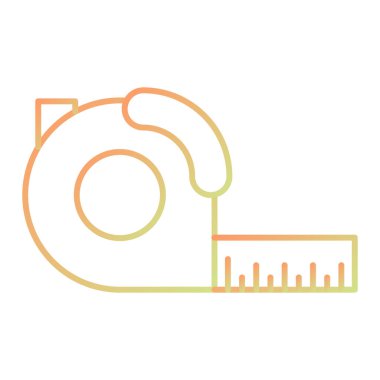 tape measure line icon, outline vector sign, linear style pictogram isolated on white. symbol, logo illustration