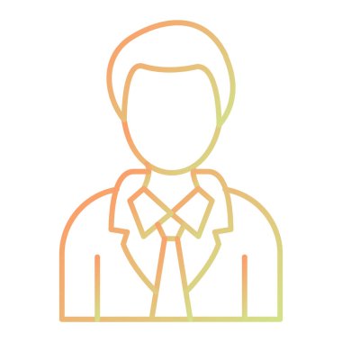 İş adamı ikonu. Web için insan vektör çizgisi simgelerinin basit çizimi