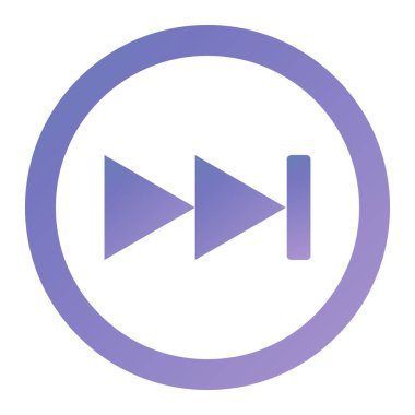 media player vector icon. style is flat symbol, violet color, rounded angles, white background