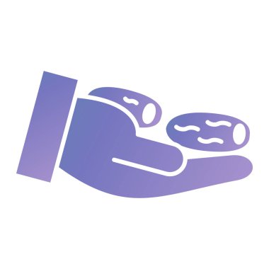 hand holding a baby shoe icon. outline illustration of coin vector button for web