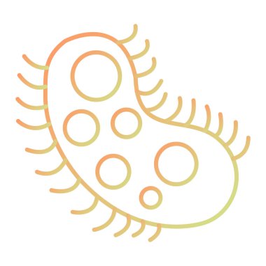 illustration of bacteria icon. outline symbol vector orange contour isolated on white background for web and mobile application