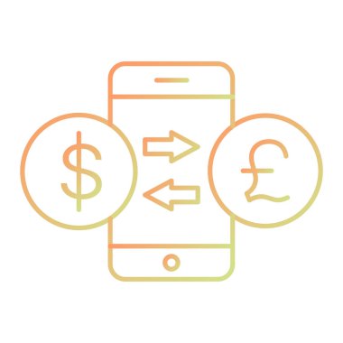 Doları simge vektör çizim tasarım ile Smartphone