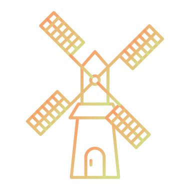 Yel değirmeni ikonu vektör illüstrasyonu