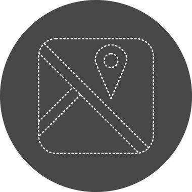 web icon, simple illustration of Map location and navigation