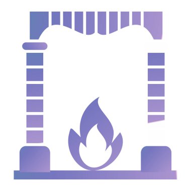 Şömine. Web simgesi basit illüstrasyon