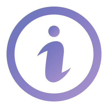 info rounded icon. this flat vector symbol is drawn with blue and gray colors on a white background.