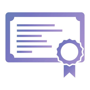 Sertifika. Web simgesi basit illüstrasyon