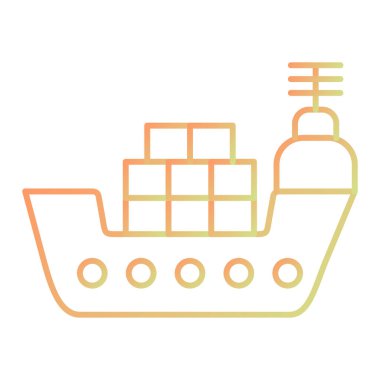 Gemi. Web simgesi basit illüstrasyon