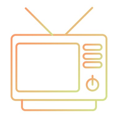 Televizyon. Web simgesi basit illüstrasyon