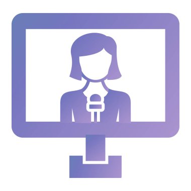 Muhabir. Web simgesi basit illüstrasyon