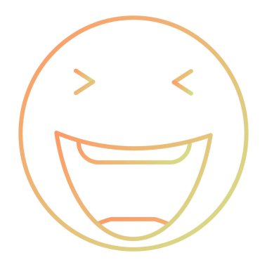 yüz ifadesi çizgisi simgesi, vektör illüstrasyonu