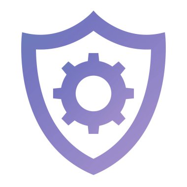 Kalkan ve vites simgesi. vektör illüstrasyonu