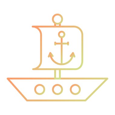 Gemi. Web simgesi basit illüstrasyon