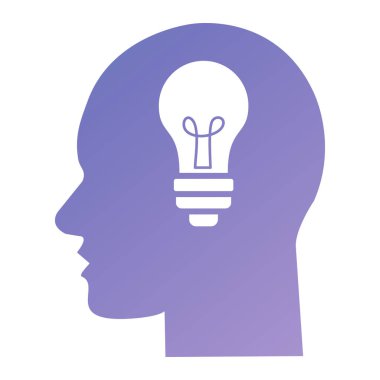 illustration of a head with a bulb