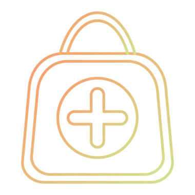 first aid kit icon. outline medical pharmacy vector symbol.