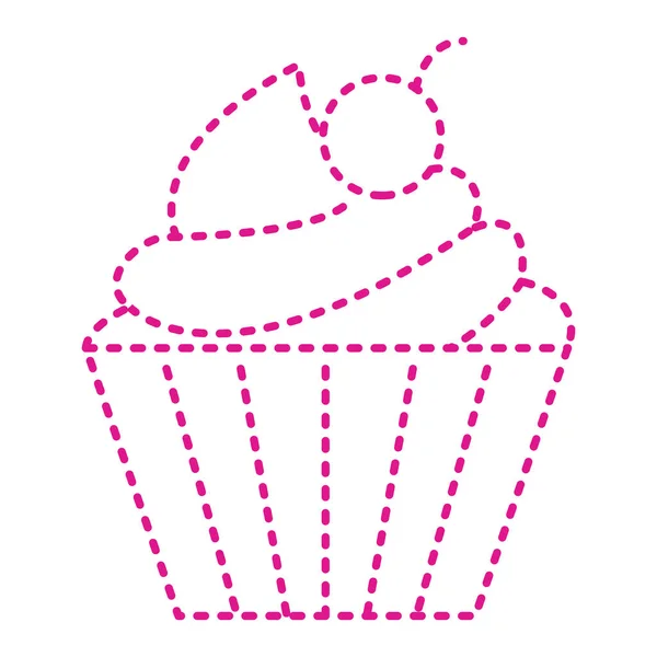 Cupcake Mit Schokolade Glasur Symbol Vektor Illustration Design — Stockvektor