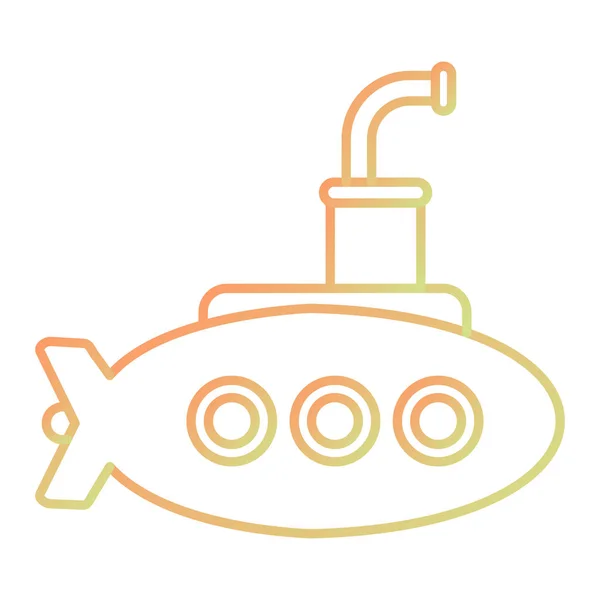 アウトライン スタイルの白い背景で隔離の海底のアイコン 軍事関連シンボル — ストックベクタ