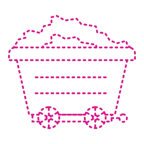 Shopping Cart Pink Dotted Line Vector Illustration — ストックベクタ