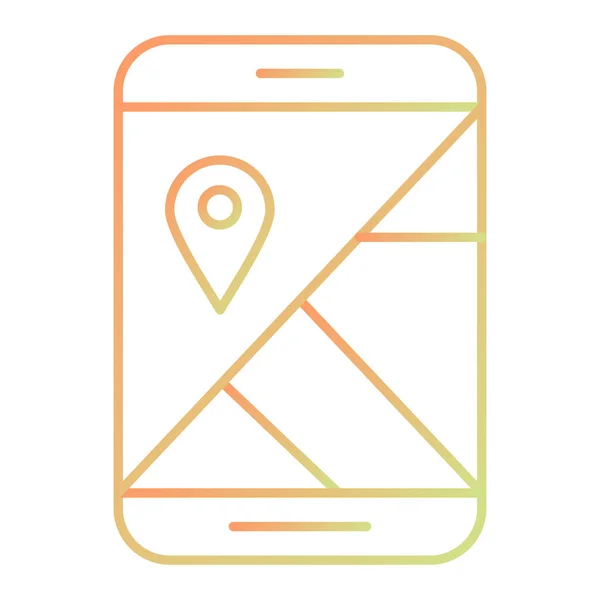 Mobile Phone Icon Location Map Vector Illustration — ストックベクタ