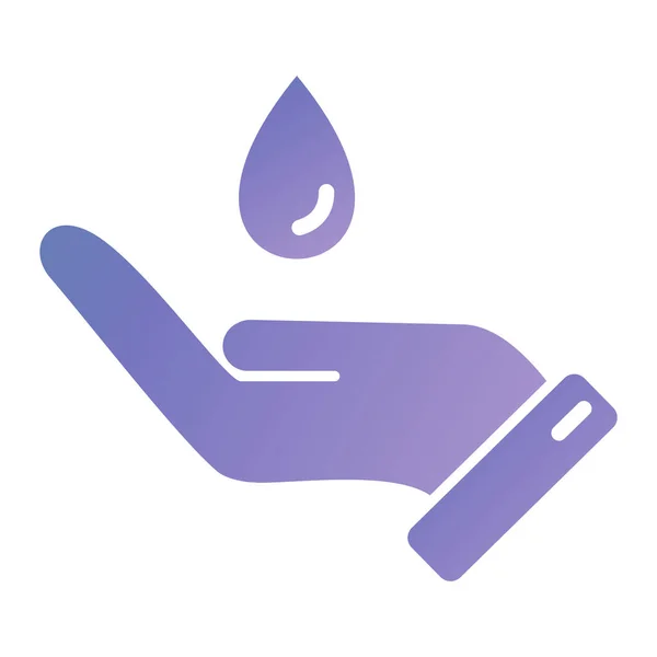 Water Drop Icon Vector Hand Holding Bottle Liquid Isolated Contour — 스톡 벡터