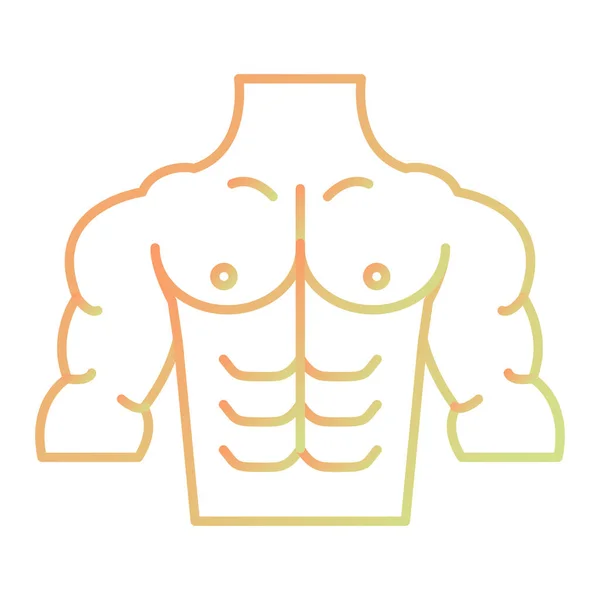 Human Body Icon Outline Illustration Chest Vector Fill Style Icons — Vettoriale Stock