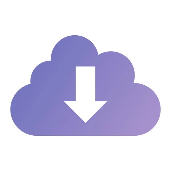 Cloud Computing Download Icon Flat Illustration Upload Button Vector Sign — Image vectorielle
