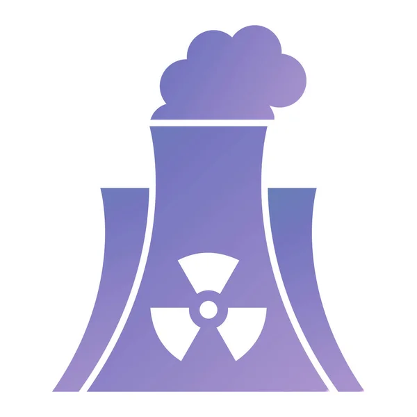 Nükleer Enerji Santrali Ikon Vektör Çizimi Tasarımı — Stok Vektör