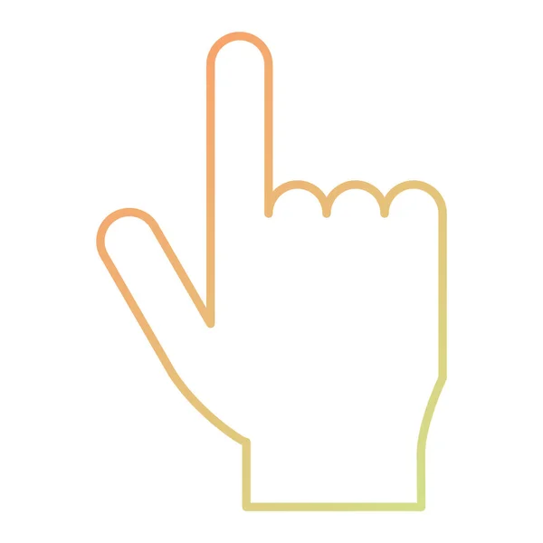 Hand Cursor Icon Outline Finger Gesture Vector Illustration Symbol White — Vetor de Stock