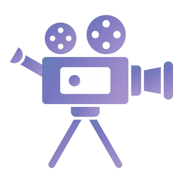 Film Kamerası Ikonu Web Için Görüntü Makarası Vektör Simgelerinin Basit — Stok Vektör